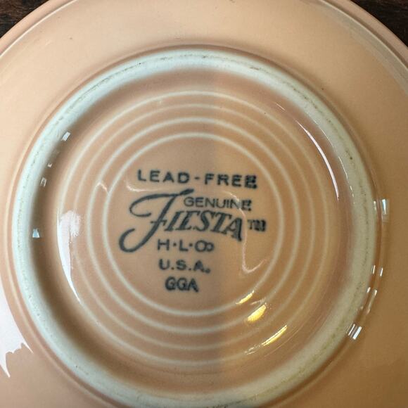 Fiesta FiestaWare Original Vintage & Post 1986 Set of 5 saucers Red Apricot Rose - Picture 6 of 13